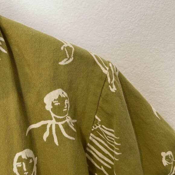 My Little Belleville Mustard Willow Printed Short Sleeve Romper Women's Small - Picture 4 of 8